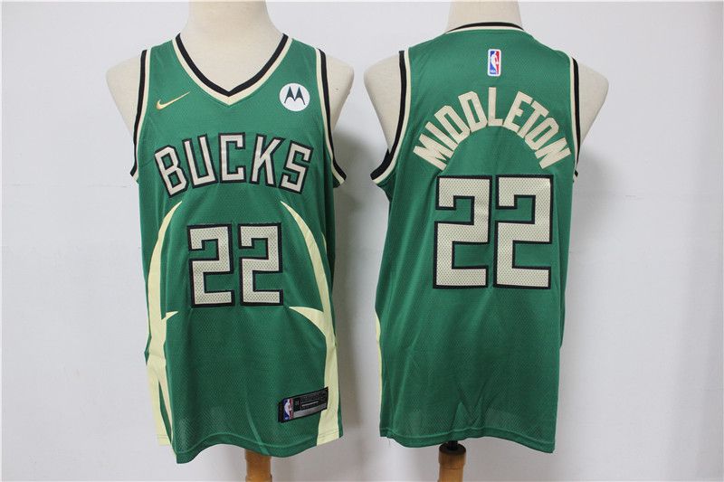 Men Milwaukee Bucks #22 Middleton Green Award Edition Nike 2021 NBA Jerseys->milwaukee bucks->NBA Jersey